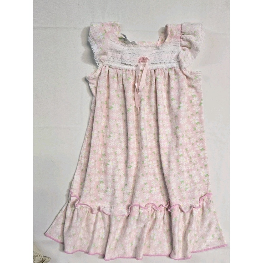 Vintage Carter's Girls Pajama Gown 2 T Pink Floral Midi